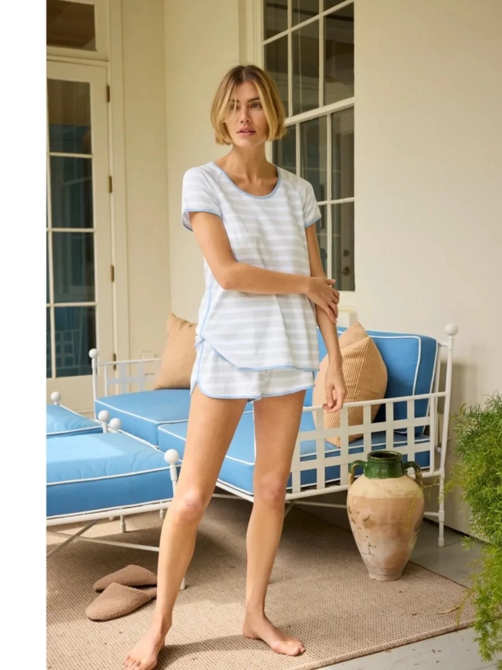 Lake pajamas Pima Shorts Set in Seaside size small